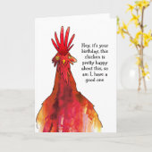 Chicken Birthday Kaart (Gele Bloem)