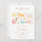 Chicken Birthday Little Chick Spring Boerderij Par Kaart (Voorkant)