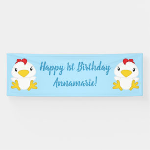 Chicken Birthday Party Blue Spandoek