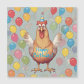 Chicken Birthday Party Magnetische Kaart (Voorkant)