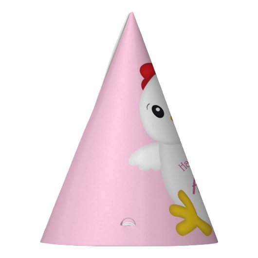 Chicken Birthday Party roze Feesthoedjes (Links)