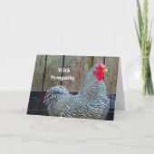 Chicken Black and White Rooster Fotosympathie Kaart (Voorkant)