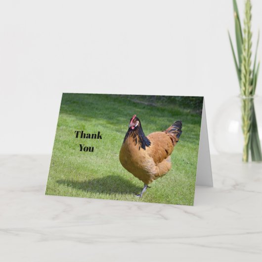 Chicken Black en Gold Vorwerk Photo Bedankkaart (Voorkant)