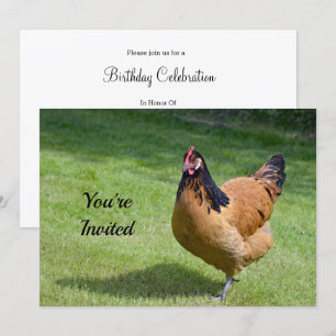 Chicken Black en Gold Vorwerk Photo Birthday Kaart