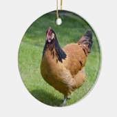 Chicken Black en Gold Vorwerk Photo Keramisch Ornament (Links)