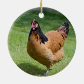 Chicken Black en Gold Vorwerk Photo Keramisch Ornament (Achterkant)