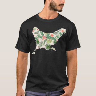 Chicken Bloemenmeisje Print Floral Hen Hawaiian T-shirt