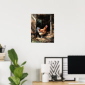 Chicken Boerderij Animal Art Print Poster (Thuiskantoor)