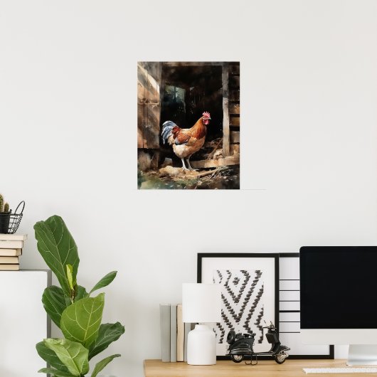 Chicken Boerderij Animal Art Print Poster (Thuiskantoor)