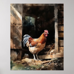 Chicken Boerderij Animal Art Print Poster