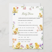 Chicken Boerderij Baby trivia Baby shower spel Kaa Kaart (Voorkant)