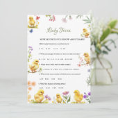 Chicken Boerderij Baby trivia Baby shower spel Kaa Kaart (Staand voorkant)