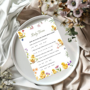 Chicken Boerderij Baby trivia Baby shower spel Kaa Kaart