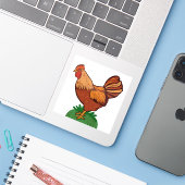 Chicken Boerderij Country Sticker (Laptop met iPhone)