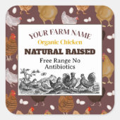 Chicken Boerderij Custom Label Sticker (Voorkant)