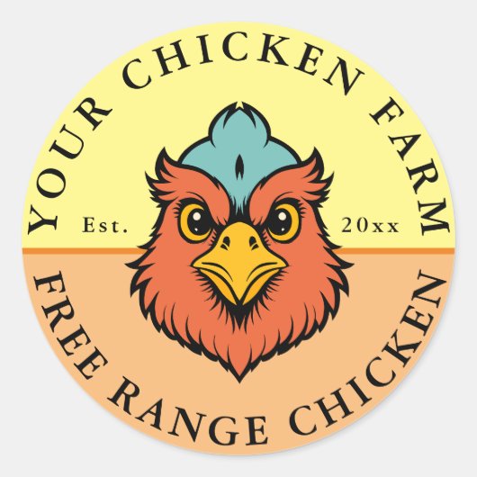 Chicken Boerderij Custom Label Sticker (Voorkant)