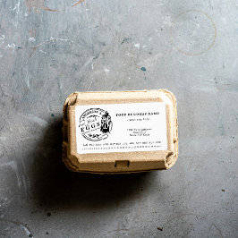 Chicken Boerderij Encirled Date Egg Carton Label