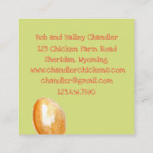 Chicken Boerderij Fresh Eggs Te Koop Custom Vierkante Visitekaartje (Achterkant)