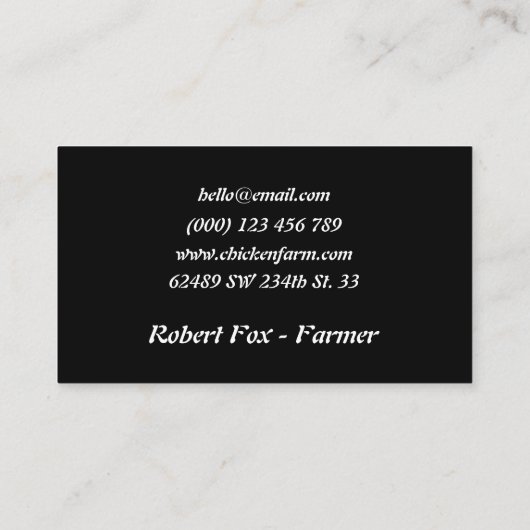 Chicken Boerderij Funny Visitekaartje (Achterkant)