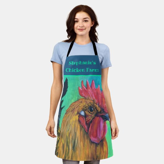 Chicken Boerderij gepersonaliseerd Schort (Gedragen)