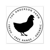 Chicken Boerderij Hen Small Business Queena Ronde  Zelfinktende Stempel (Design)
