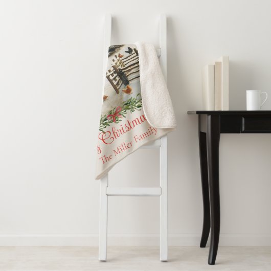  Chicken Boerderij Kerst Gepersonaliseerd Sherpa Deken (In situ)