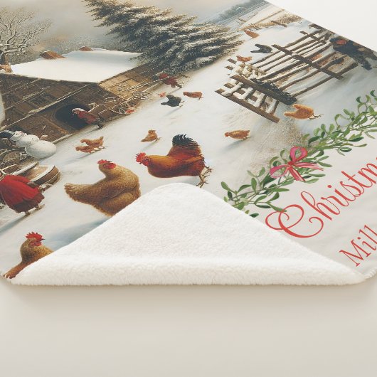  Chicken Boerderij Kerst Gepersonaliseerd Sherpa Deken (3/4)