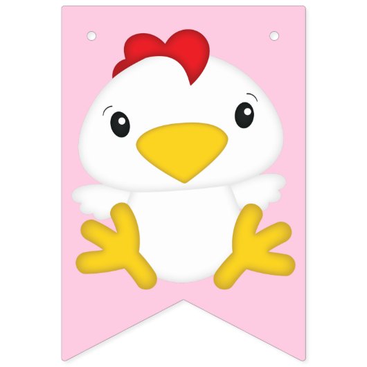 Chicken Boerderij verjaardagsfeestje Vlaggetjes (Eerste vlag)