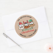  Chicken Boerderij Vrolijk kerstfeest Ronde Sticker (Envelop)