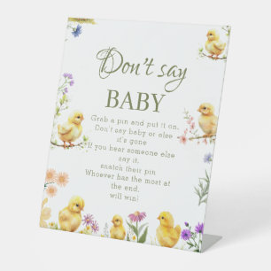 Chicken boerderij Zeg niet Baby Baby shower Spelbo Reclamebord Met Voetstuk