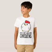 Chicken Boy Just a Boy Who Loves Chickens T-shirt (Voorkant volledig)