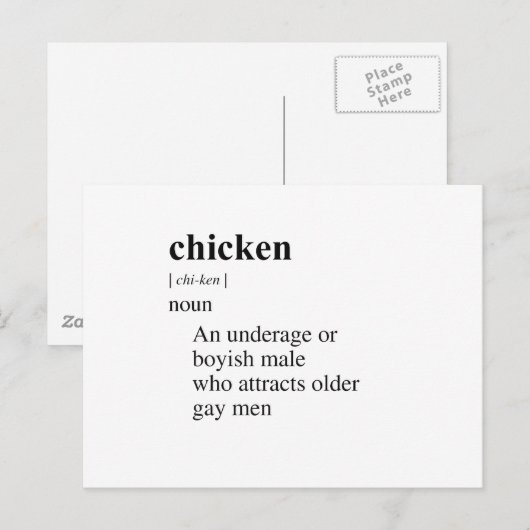 CHICKEN BRIEFKAART (Voorkant / Achterkant)