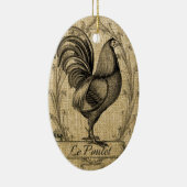 Chicken Burlap Keramisch Ornament (Rechts)