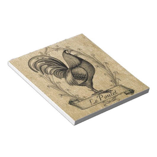  Chicken Burlap Notitieblok (Schuin)