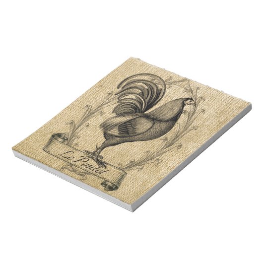  Chicken Burlap Notitieblok (Linkerzijde)