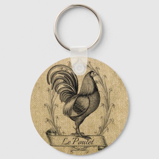 Chicken Burlap Sleutelhanger (Voorkant)