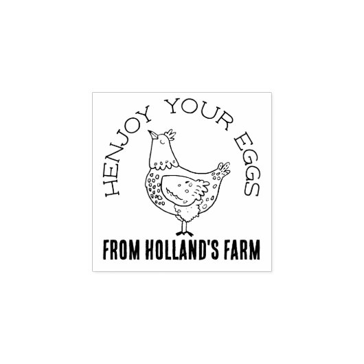 Chicken Business Funny Custom Egg Stamp Rubberstempel (Afrduk)