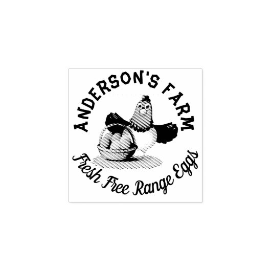 Chicken Business Funny Custom Family Boerderij Egg Rubberstempel (Afrduk)