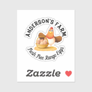 Chicken Business Funny Custom Family Boerderij Egg Sticker