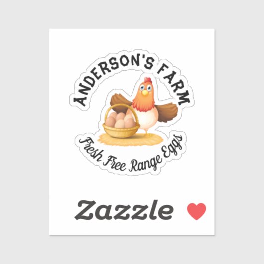 Chicken Business Funny Custom Family Boerderij Egg Sticker (Vel)