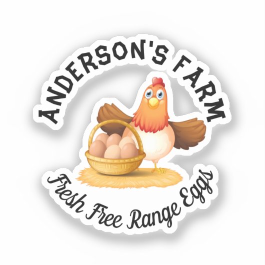 Chicken Business Funny Custom Family Boerderij Egg Sticker (Voorkant)