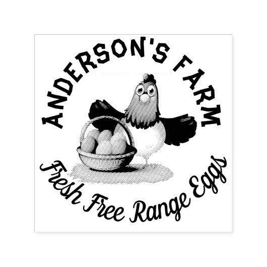 Chicken Business Funny Custom Family Boerderij Egg Zelfinktende Stempel (Design)