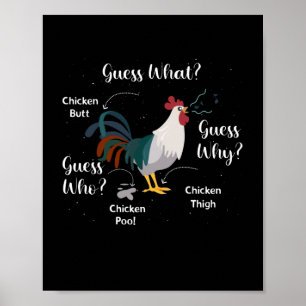 Chicken Butt raadt zich af waarom kippen poo Thigh Poster