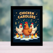 Chicken Carolers Acryl Bord (Neutraal)