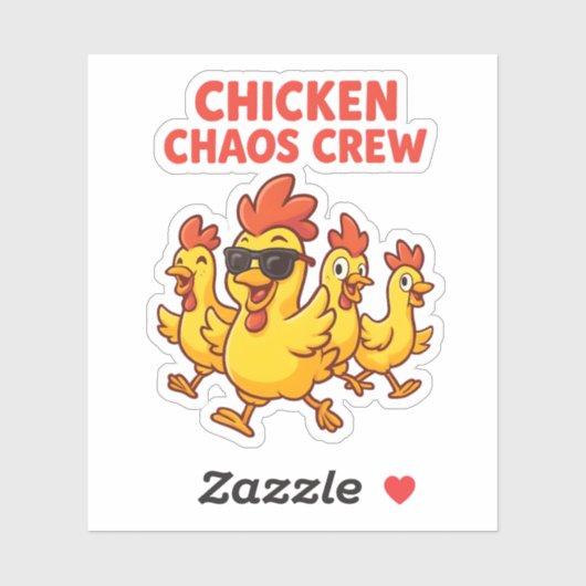 Chicken Chaos Crew Sticker (Vel)