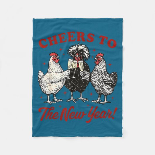 Chicken Cheers To The New Year  Fleece Deken (Voorkant)