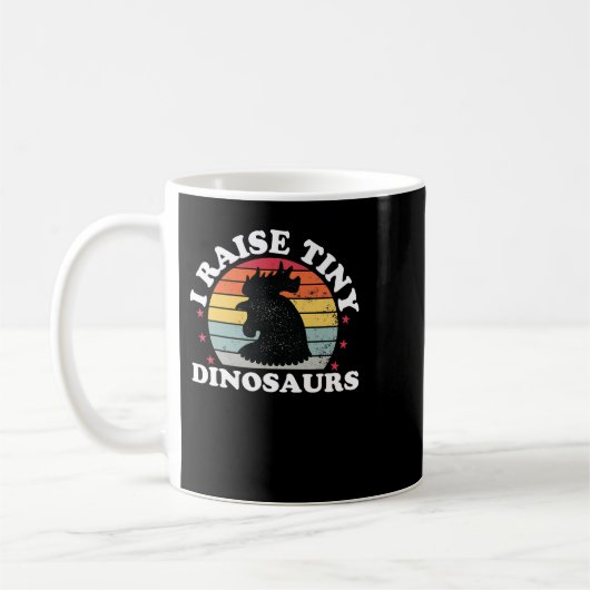 Chicken Chick I Raise Tiny Dinosaurs Funny Chicken Koffiemok (Links)