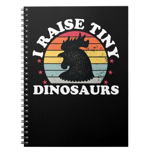 Chicken Chick I Raise Tiny Dinosaurs Funny Chicken Notitieboek (Voorkant)