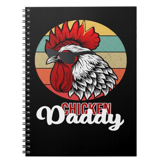 Chicken Chick Mannen  Chicken Dad Retro Far Notitieboek (Voorkant)