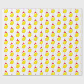 Chicken chick yellow watercolor stylish cadeaupapier (Vlak)